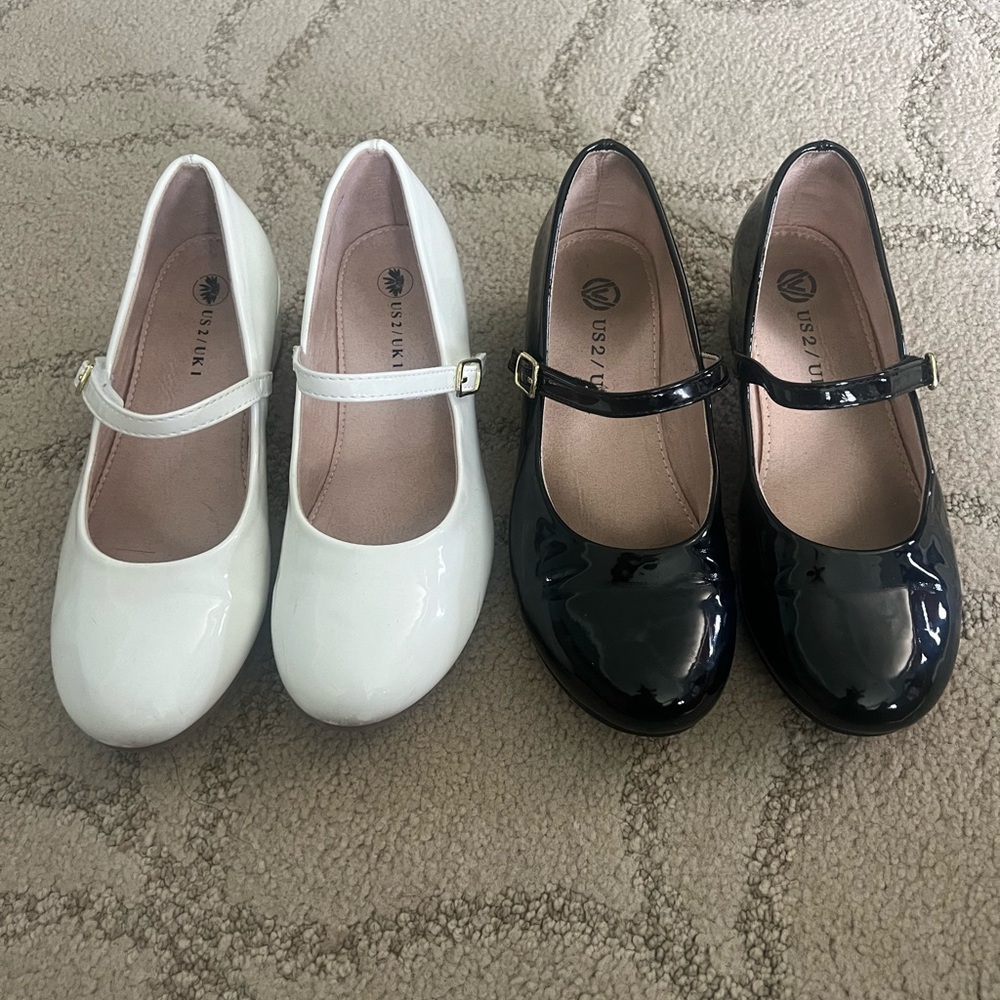 Two pairs!! Little girls size 2 patent leather dress shoes